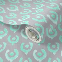 Mint Green Ikat Watercolor Abstract Floral Tulip Horse Shoe Grey Gray Linen Texture _ Miss Chiff Designs