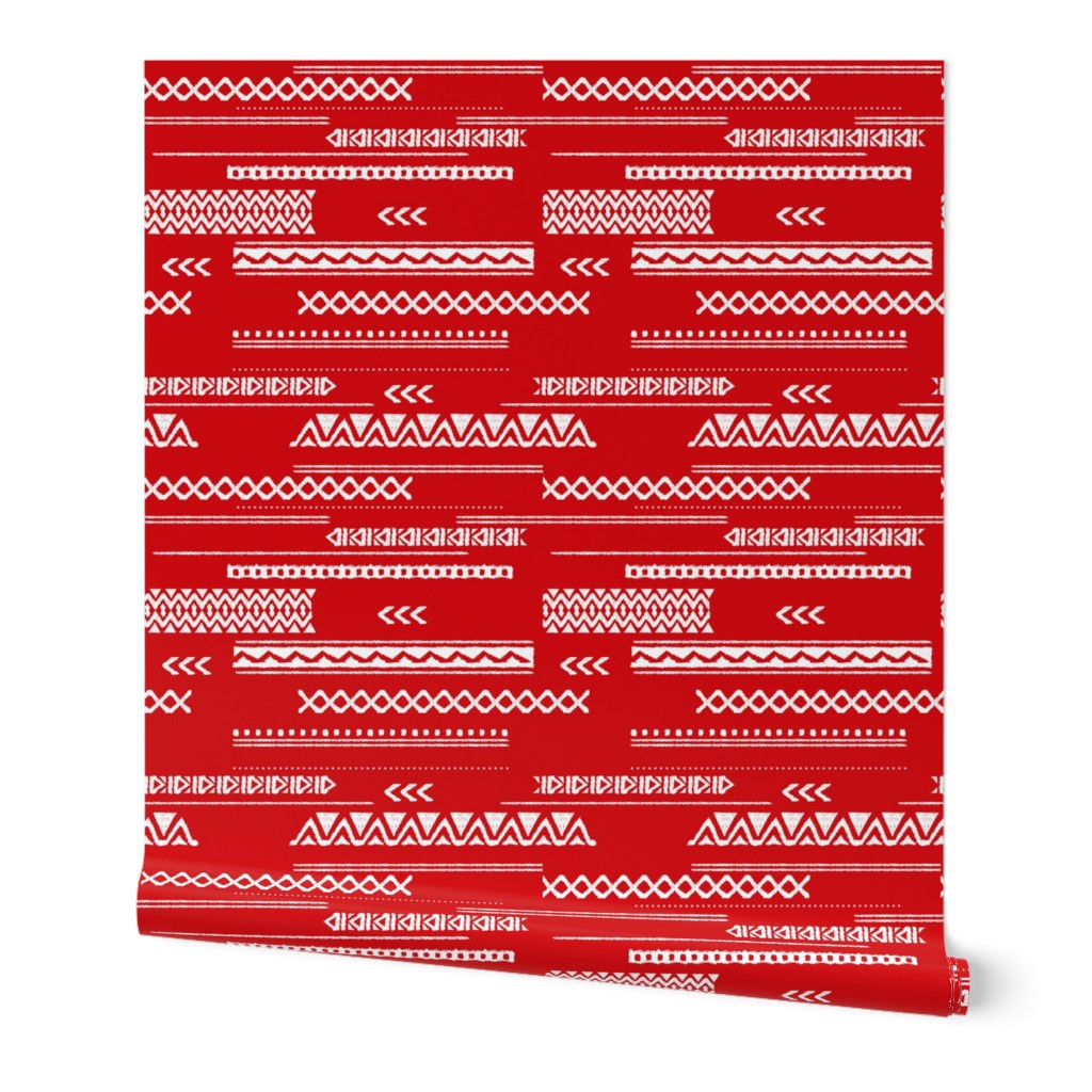 Native aztec design ethnic red national holiday usa 4th of July print red