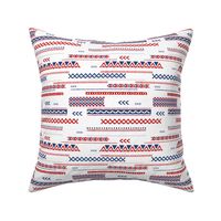 Native aztec design ethnic red national holiday usa 4th of July print red blue
