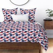 Abstract stripes and dots pattern american national colors 4th of July design