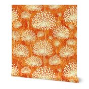 Vintage Orange Dandelions Large Scale