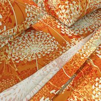 Vintage Orange Dandelions Large Scale