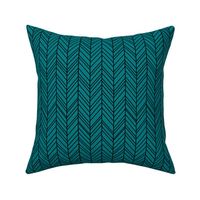 herringbone feathers dark teal on black