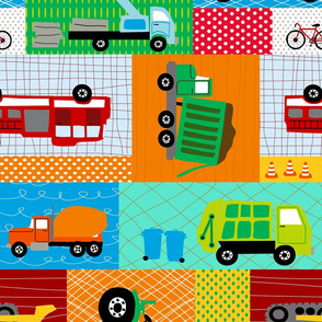 Trucks and Tractors Panel Large