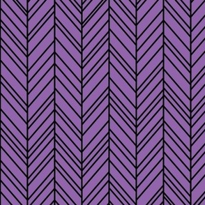herringbone feathers amethyst purple on black