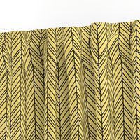 herringbone feathers sunshine yellow and black