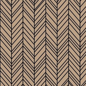 herringbone feathers tan and black