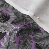 Tropical Banana Leaves Tropical Leaves, Banana Leaves on Purple