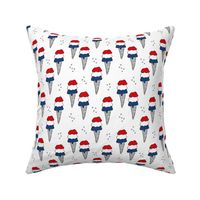 Blue and red national ice cream design 4th of July summer print