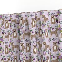 pitbull brindle purple dog breed fabric florals