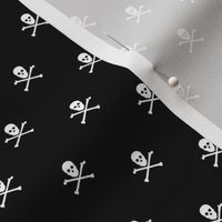 white skull and crossbones on black