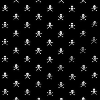 white skull and crossbones on black