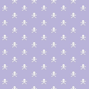 white skull and crossbones on lavender