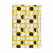 Abstract moon cycle phase Scandinavian minimal retro circle design gender neutral yellow