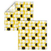 Abstract moon cycle phase Scandinavian minimal retro circle design gender neutral yellow