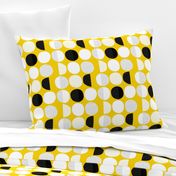 Abstract moon cycle phase Scandinavian minimal retro circle design gender neutral yellow