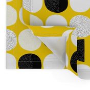 Abstract moon cycle phase Scandinavian minimal retro circle design gender neutral yellow