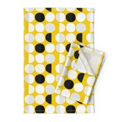 Abstract moon cycle phase Scandinavian minimal retro circle design gender neutral yellow