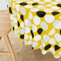 Abstract moon cycle phase Scandinavian minimal retro circle design gender neutral yellow