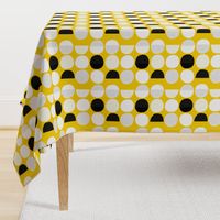 Abstract moon cycle phase Scandinavian minimal retro circle design gender neutral yellow