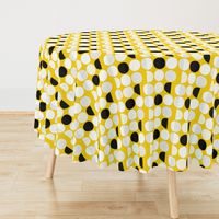 Abstract moon cycle phase Scandinavian minimal retro circle design gender neutral yellow