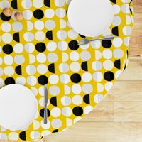 Abstract moon cycle phase Scandinavian minimal retro circle design gender neutral yellow