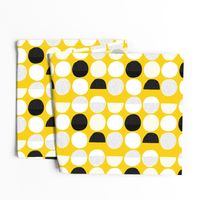 Abstract moon cycle phase Scandinavian minimal retro circle design gender neutral yellow