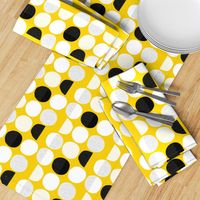 Abstract moon cycle phase Scandinavian minimal retro circle design gender neutral yellow