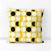 Abstract moon cycle phase Scandinavian minimal retro circle design gender neutral yellow