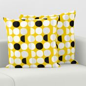 Abstract moon cycle phase Scandinavian minimal retro circle design gender neutral yellow