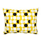 Abstract moon cycle phase Scandinavian minimal retro circle design gender neutral yellow