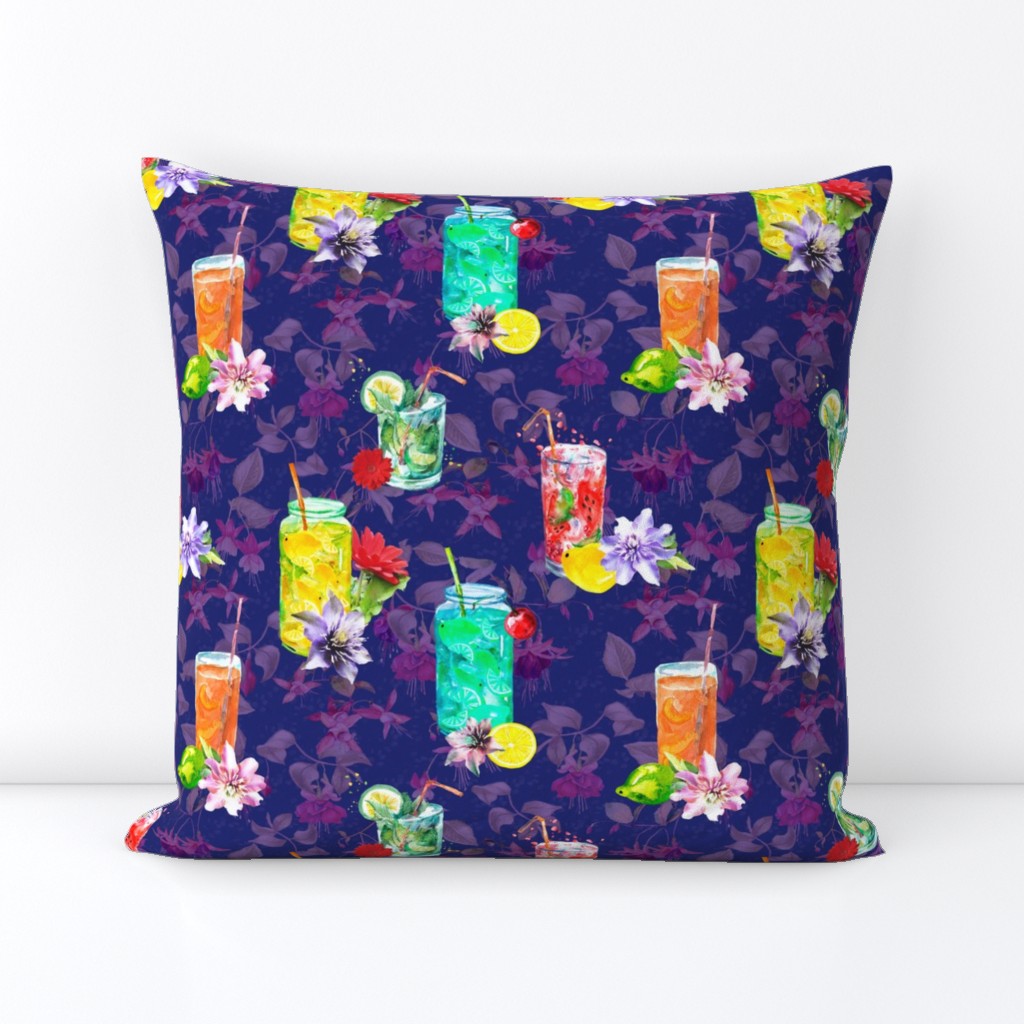 watercolor summer fruity drink purple