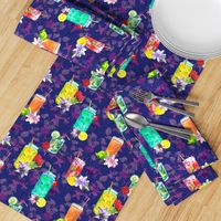 watercolor summer fruity drink purple