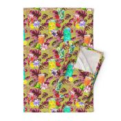 tropical watercolor summer fruity drink lime green