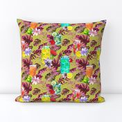 tropical watercolor summer fruity drink lime green