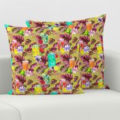 tropical watercolor summer fruity drink lime green