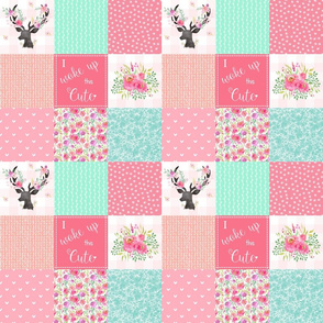 3 " Deer Floral Patchwork Wholecloth Quilt - Ashburton Coordinate for Girls GingerLous