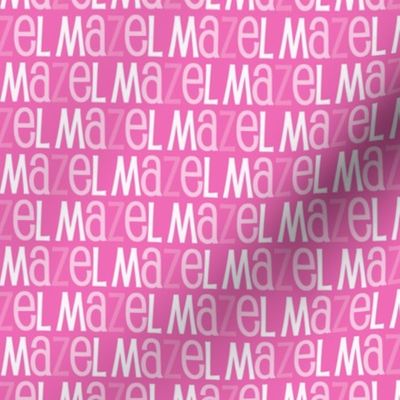 Mazel Tov Blue Letters on Pink Background