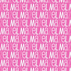 Mazel Tov Blue Letters on Pink Background