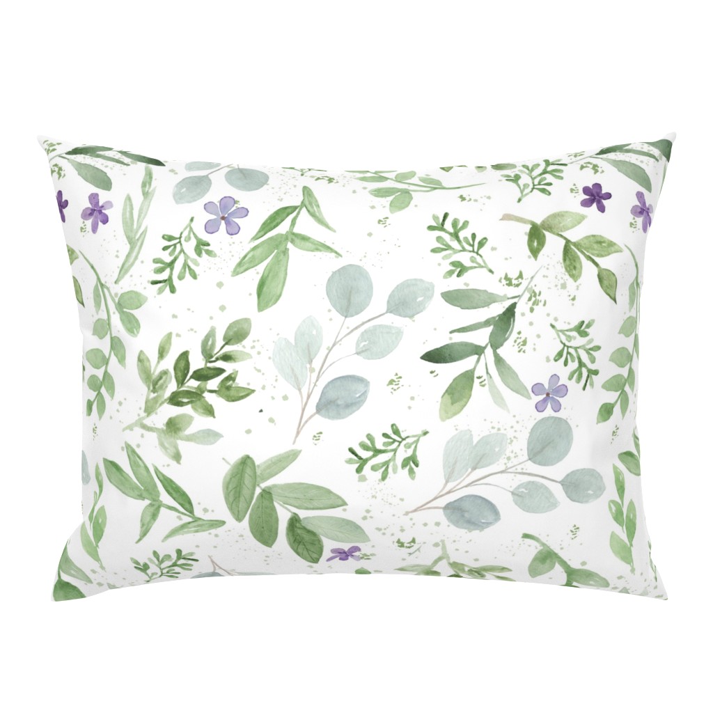 Watercolor Lavender and Greenery Pattern