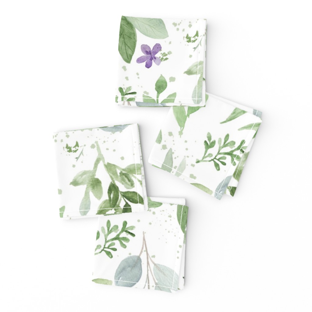 Watercolor Lavender and Greenery Pattern