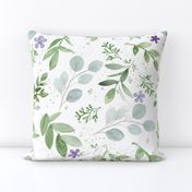 Watercolor Lavender and Greenery Pattern