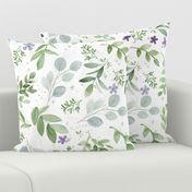 Watercolor Lavender and Greenery Pattern