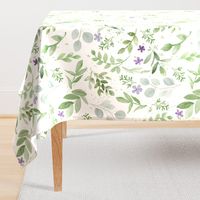 Watercolor Lavender and Greenery Pattern