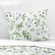 Watercolor Lavender and Greenery Pattern