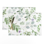 Watercolor Lavender and Greenery Pattern