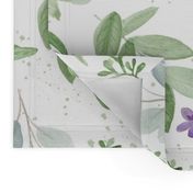 Watercolor Lavender and Greenery Pattern