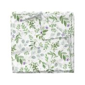 Watercolor Lavender and Greenery Pattern