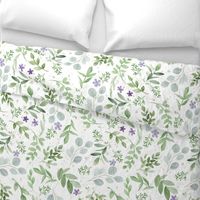 Watercolor Lavender and Greenery Pattern