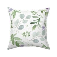 Watercolor Lavender and Greenery Pattern